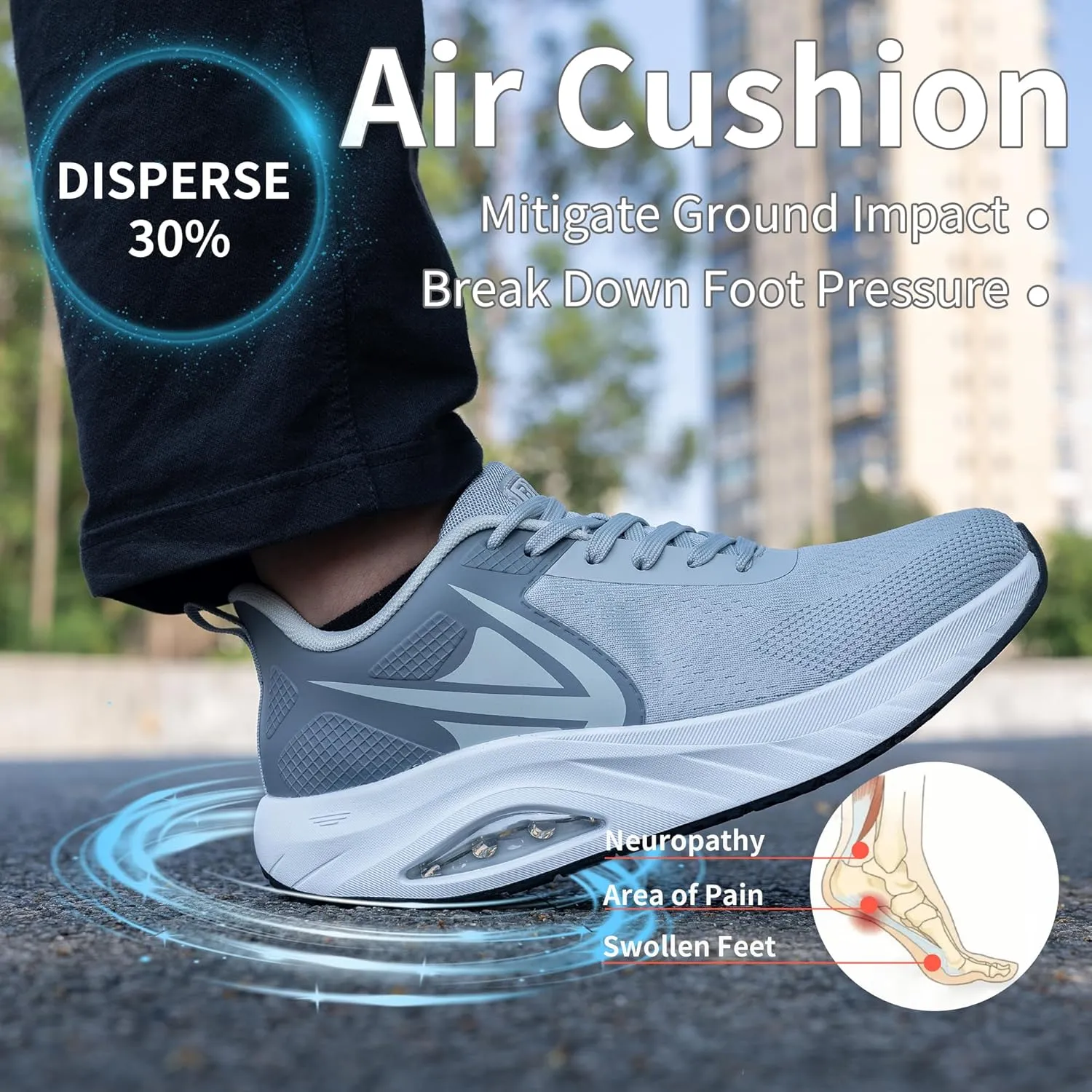 PERSOUL Mens Wide Toe Box Shoes Running Fashion Sneakers Athletic Tennis Walking Shoes with Arch Support for Gym Jogging Workout US 8-13
