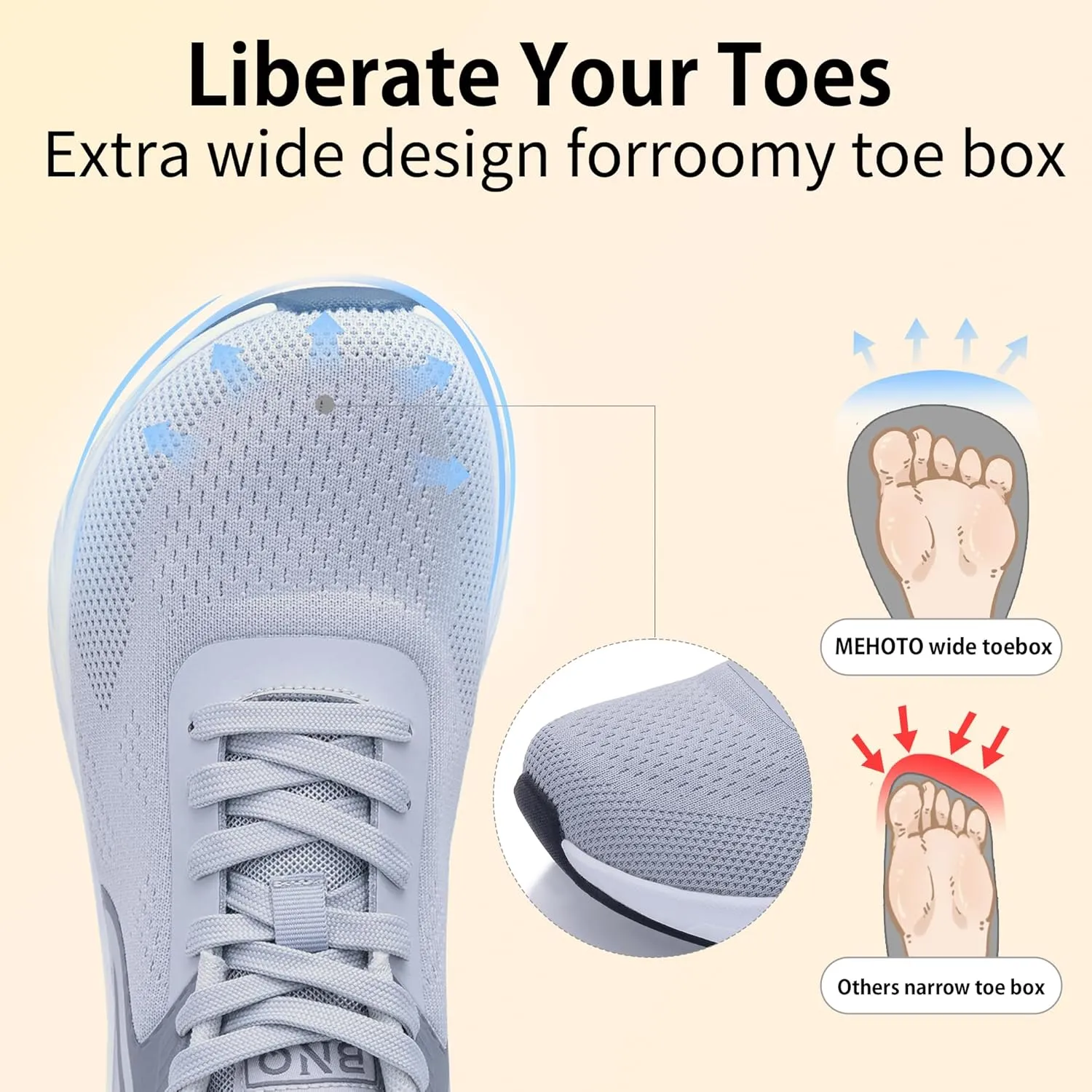 PERSOUL Mens Wide Toe Box Shoes Running Fashion Sneakers Athletic Tennis Walking Shoes with Arch Support for Gym Jogging Workout US 8-13
