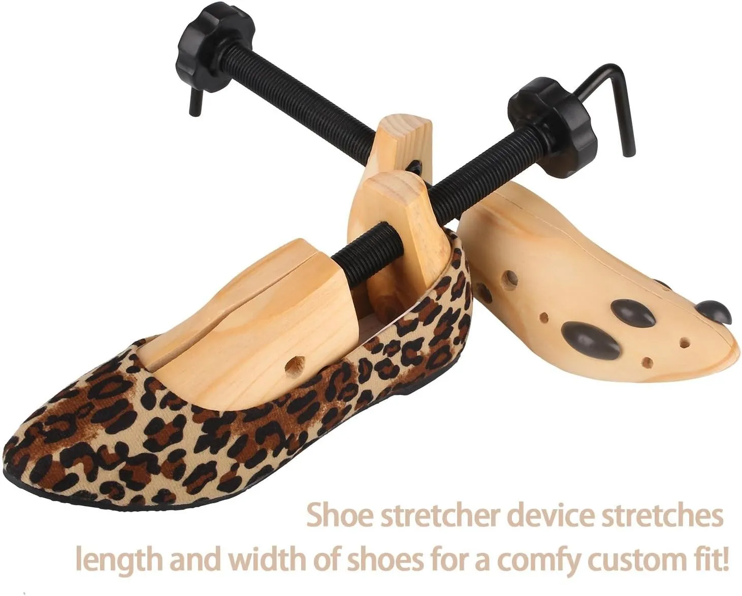 Pestor Unisex Professional Shoe Stretcher,4-Way Wood Shoe Shaper, Wooden Shoe Tree for Women and Men
