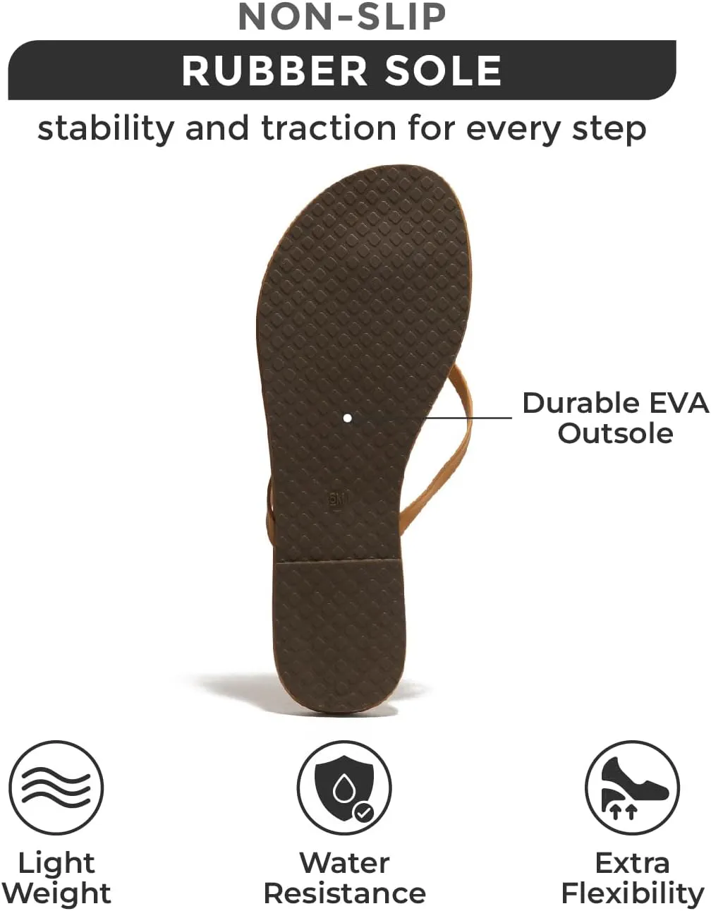 Project Cloud Vegan Leather Flip Flops for Women Footwear - Memory Foam Flats Sandals for Women 2025 - Lightweight Sandals Summer Beach Essentials Slides (Foundations)