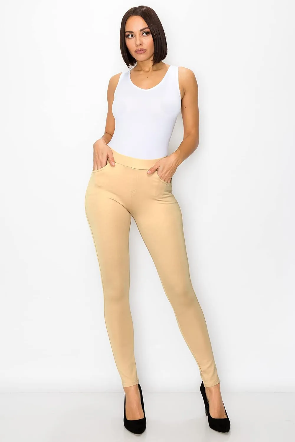 Prolific Health Women's Pull-On Ponte Pants – High Waist Slim or Flared Trousers with Tummy Control for Work or Casual Wear