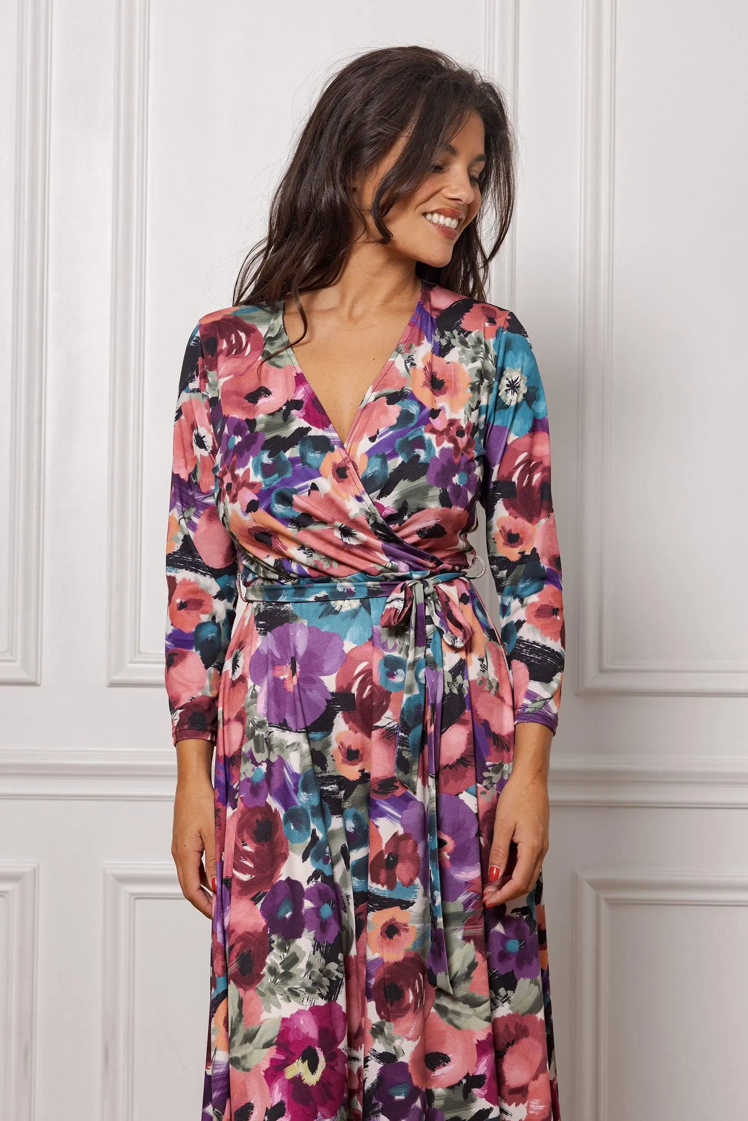 Robe Longue Rosas Blanche À Fleurs Multicolores