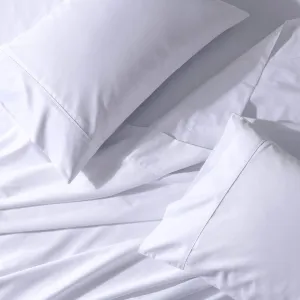Royal Tradition Solid 650-Thread-Count, Cotton-Blend Queen 4PC Bed Sheets Set, White