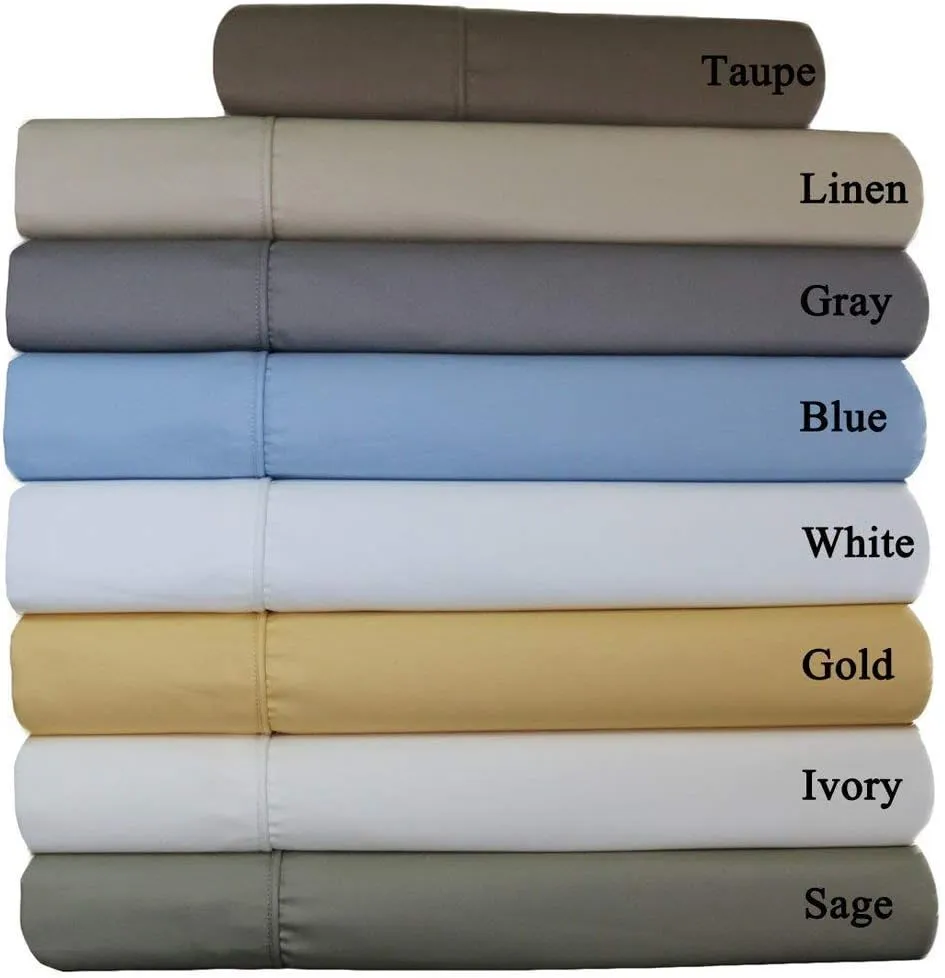 Royal Tradition Solid 650-Thread-Count, Cotton-Blend Queen 4PC Bed Sheets Set, White