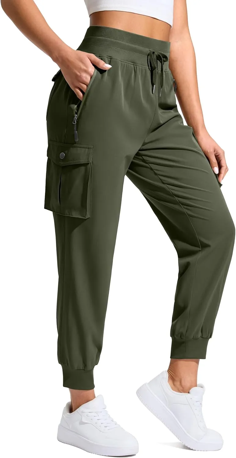 SANTINY Women's Cargo Pants with 6 Pockets Lightweight Quick Dry Travel Hiking Pants Casual Summer Joggers