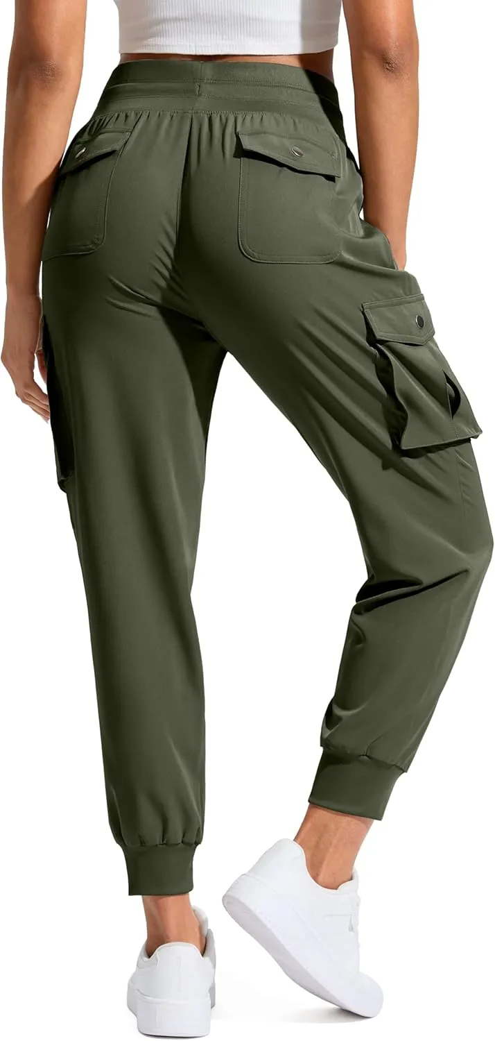 SANTINY Women's Cargo Pants with 6 Pockets Lightweight Quick Dry Travel Hiking Pants Casual Summer Joggers