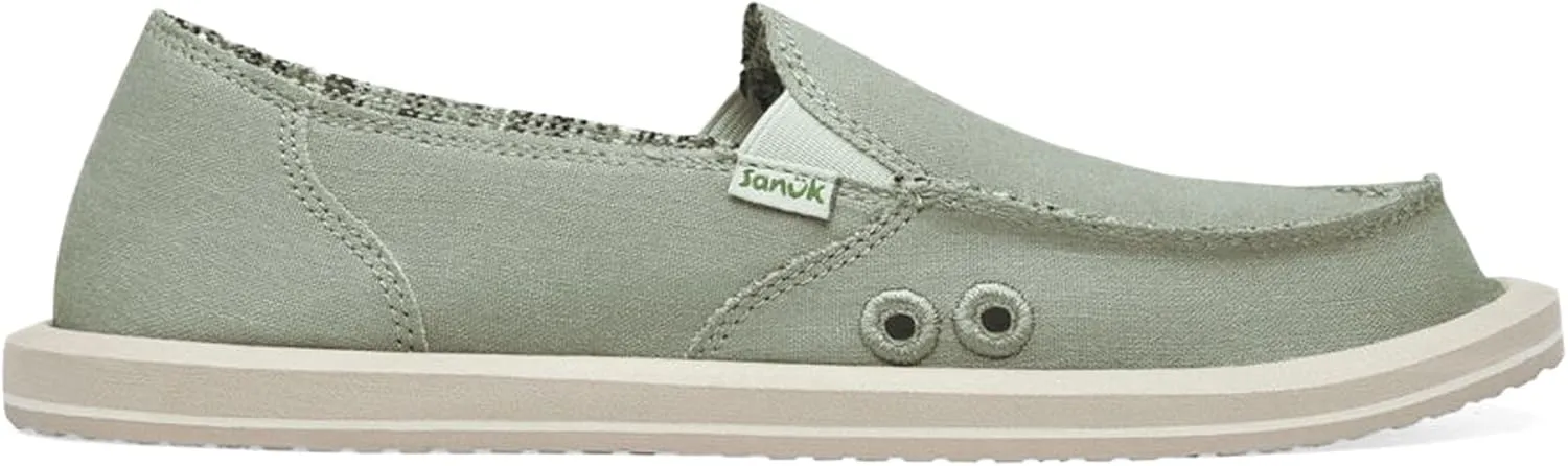 Sanuk Womens Donna Hemp Loafers | Womens Shoes | Slip On Shoes for Women|Memory Foam Footbed