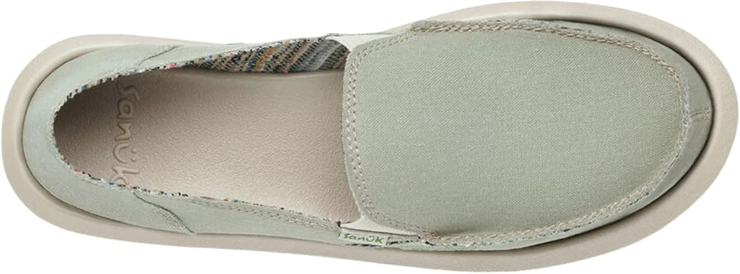 Sanuk Womens Donna Hemp Loafers | Womens Shoes | Slip On Shoes for Women|Memory Foam Footbed