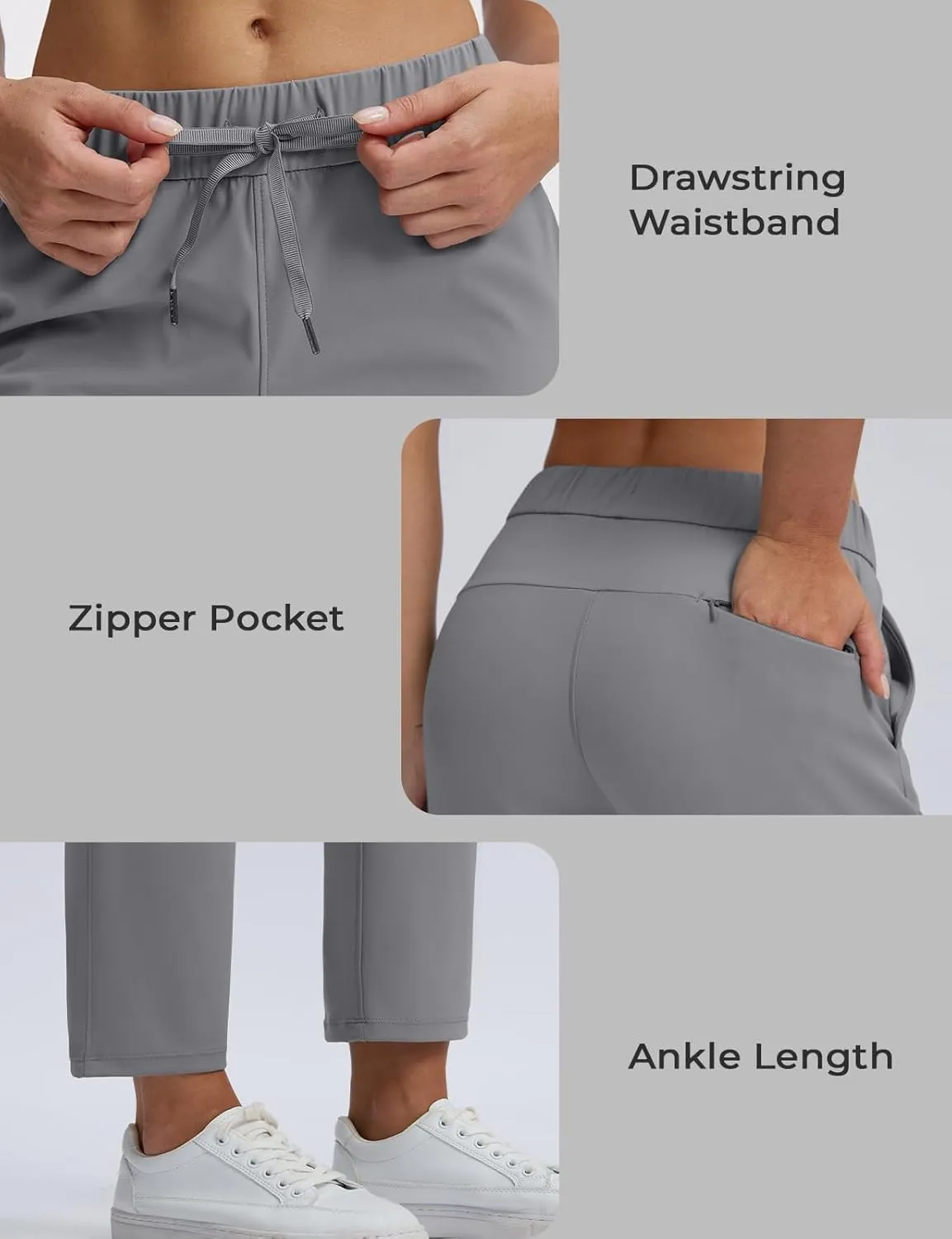 Seamaid Women's Golf Pants with Pockets 7/8 Stretch Travel Ankle Pants for Casual Athletic