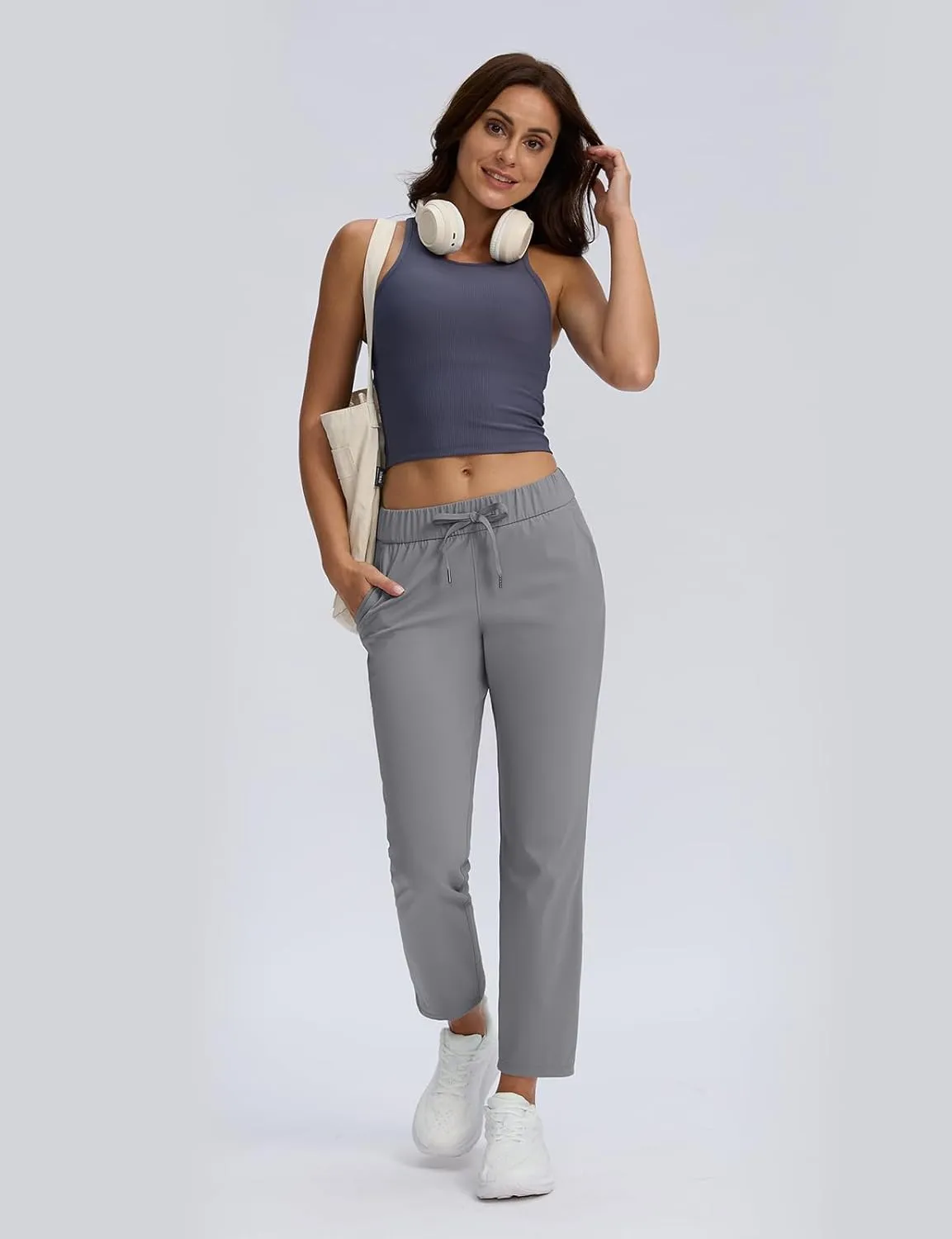 Seamaid Women's Golf Pants with Pockets 7/8 Stretch Travel Ankle Pants for Casual Athletic