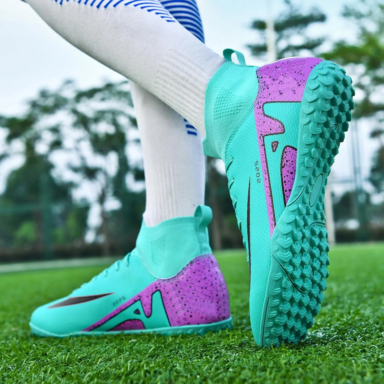 Soccer Cleats for Mens Womens Indoor Soccer Shoes Unisex Baseball Turf Shoes Youth Rugby Shoes Adult AG FG TF Football Boots Wide Training Sneaker