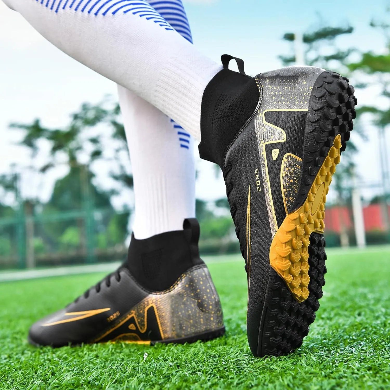 Soccer Cleats for Mens Womens Indoor Soccer Shoes Unisex Baseball Turf Shoes Youth Rugby Shoes Adult AG FG TF Football Boots Wide Training Sneaker