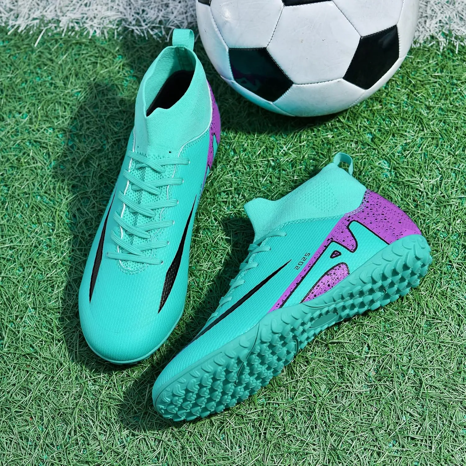 Soccer Cleats for Mens Womens Indoor Soccer Shoes Unisex Baseball Turf Shoes Youth Rugby Shoes Adult AG FG TF Football Boots Wide Training Sneaker