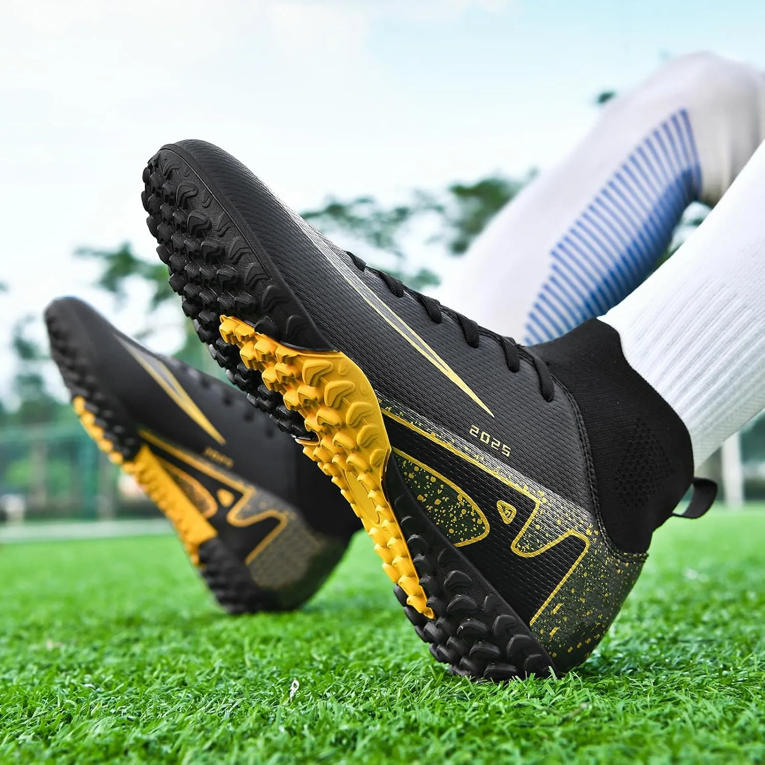 Soccer Cleats for Mens Womens Indoor Soccer Shoes Unisex Baseball Turf Shoes Youth Rugby Shoes Adult AG FG TF Football Boots Wide Training Sneaker