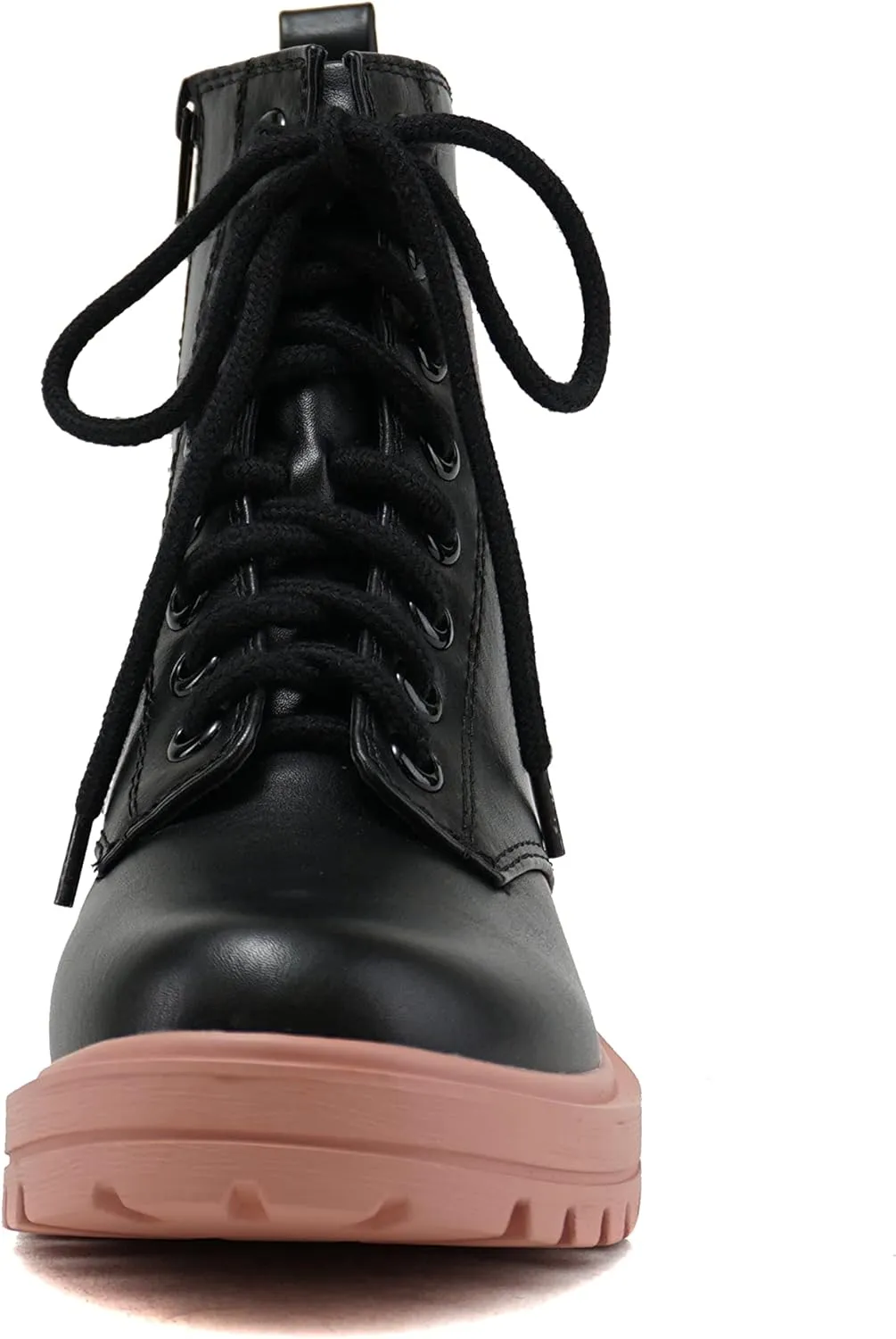 Soda Women Combat Army Military Motorcycle Riding Platform Boots Side Zipper Firm-S