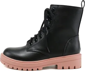 Soda Women Combat Army Military Motorcycle Riding Platform Boots Side Zipper Firm-S