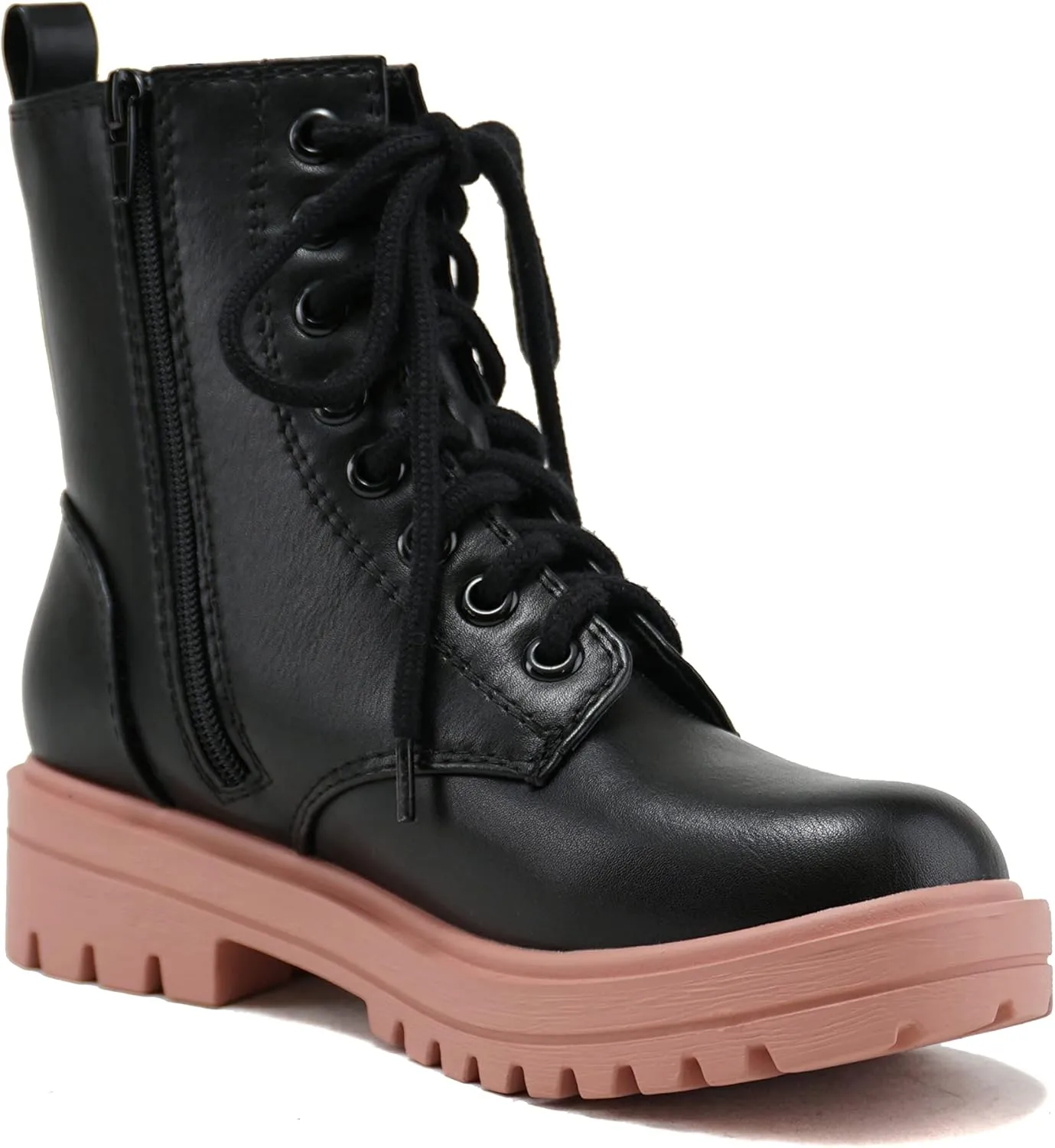 Soda Women Combat Army Military Motorcycle Riding Platform Boots Side Zipper Firm-S