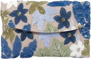 Solyinne Summer Straw Purses for Women Envelope Package, Sequin Embroidered Flowers Straw Bag Bohemian Handmade Handbags