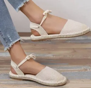 Sophie | Flat espadrilles made of hemp rope fabric