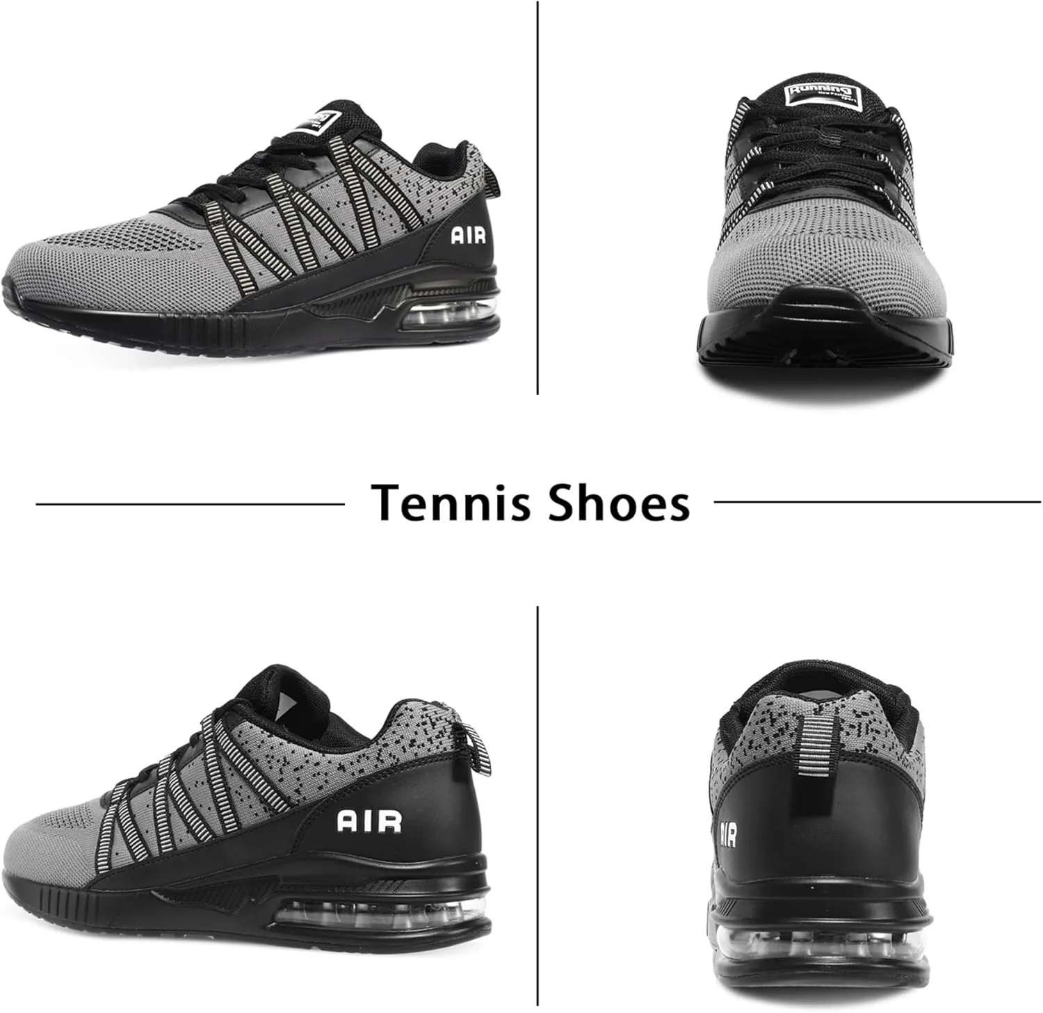 Soulsfeng Mens Air Cushion Running Shoes Lightweight Breathable Workout Tennis Gym Jogging Walking Sneakers US 5.5-12
