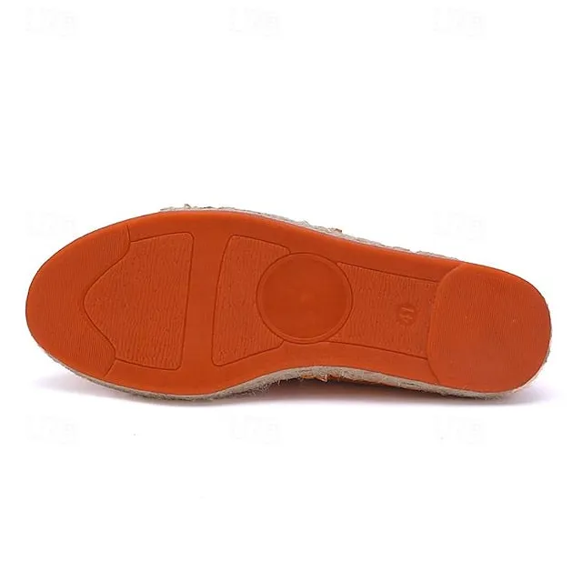 Style Bulk discount Espadrilles: Orange Women's Leather Chic Slip-On with Don't miss it