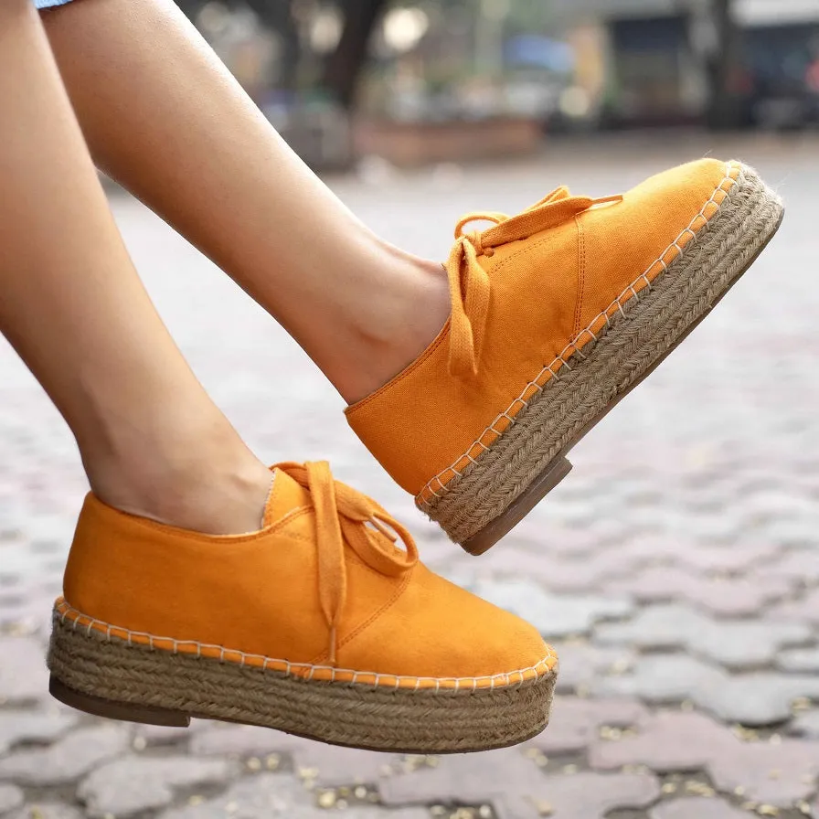 The Walking  Havana Lace-ups - Tangy Orange