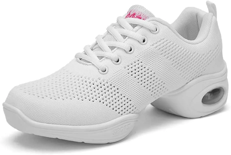 TINRYMX Women Modern Dance Sneakers Lace up Air Cushion Ballroom Jazz Hip hop Practice Dance Shoes,Model-LYX876