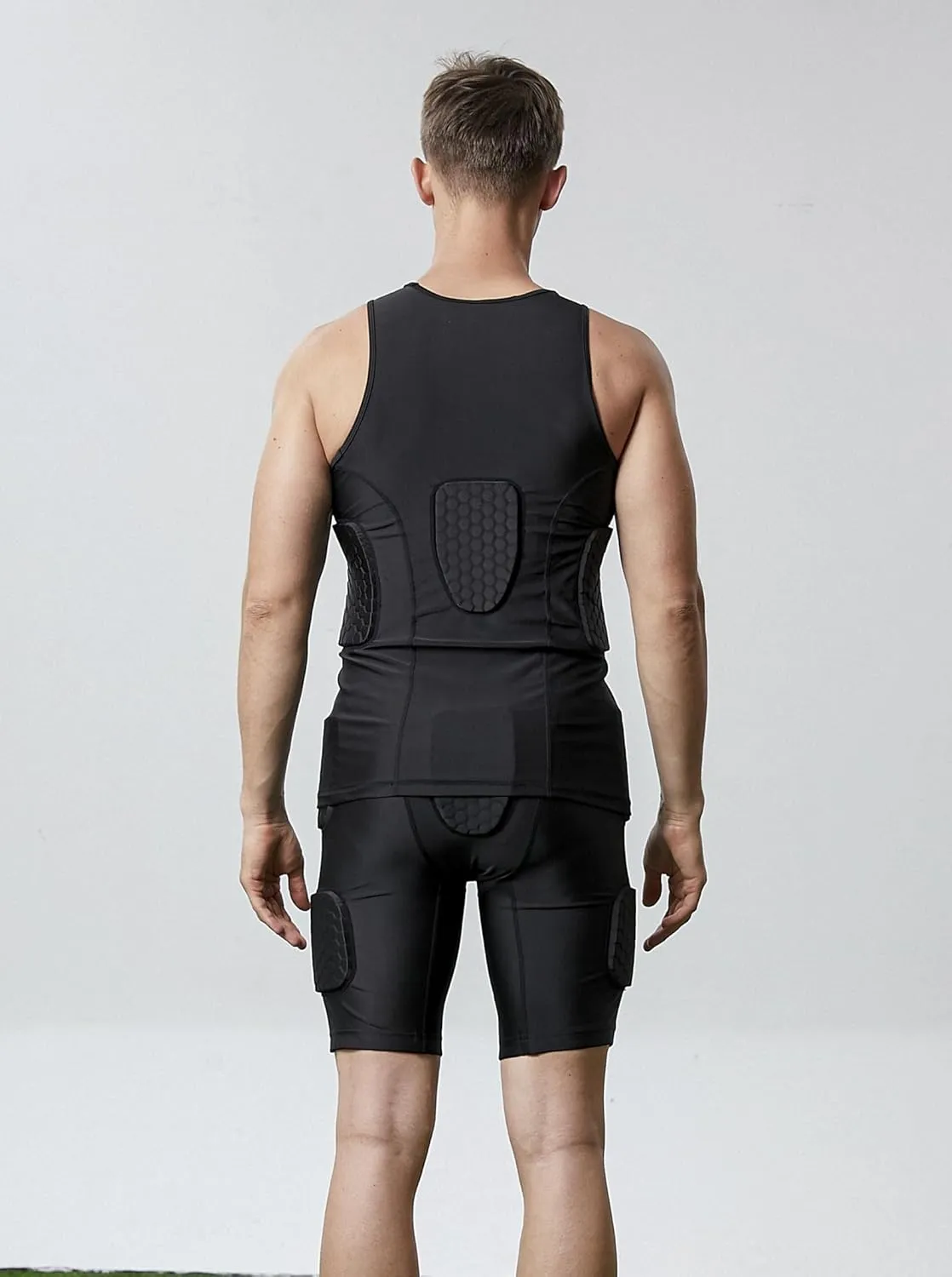 Topeter Men’s Padded Shorts Skate Compression Short Basketball Hip Protective Underwear