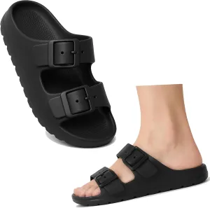 Trailvia Comfortable Footbed Sandals for Men & Women – Adjustable Buckle & Arch Support, Waterproof Summer Slides for Outdoor, Beach & Everyday Adventures