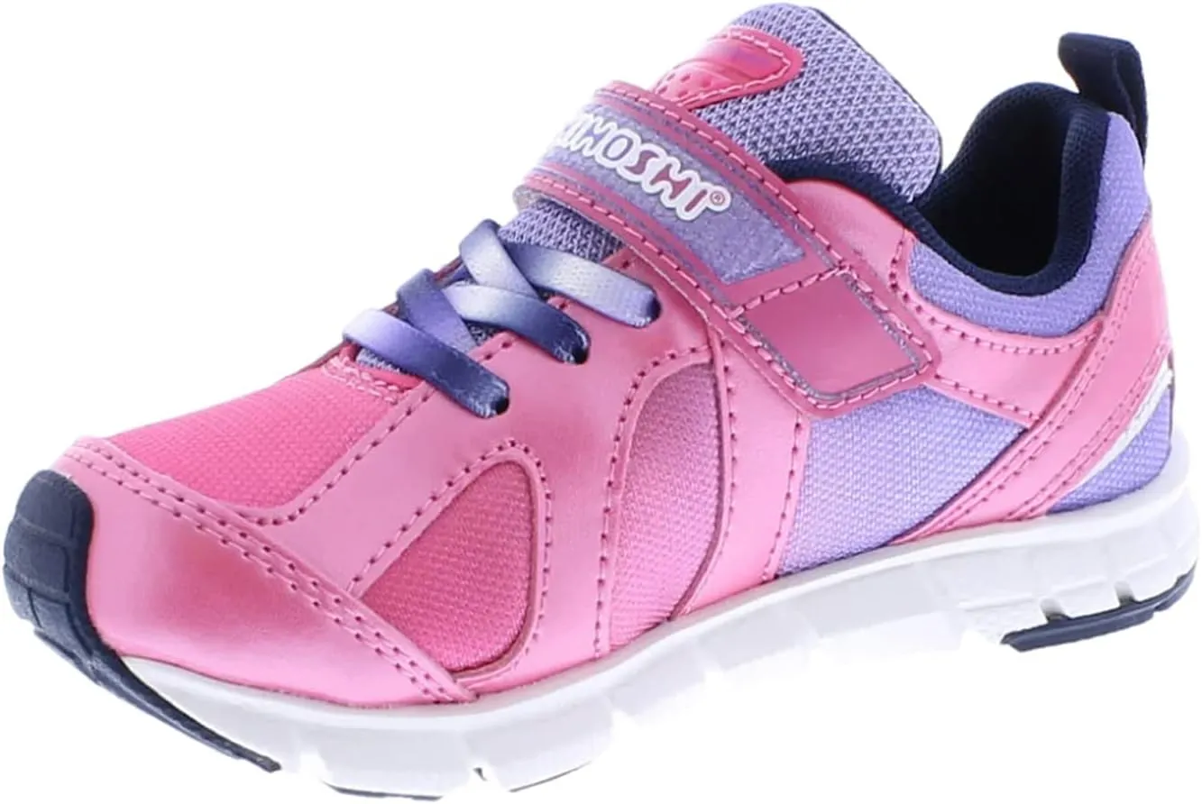 TSUKIHOSHI RAINBOW Kids Shoes - Strap-Closure Machine-Washable Kids Sneakers with Wide Toe Box and Slip-Resistant, Non-Marking Outsoles, Fuchsia/Purple - 1.5 Little Kid (4-8 Years)