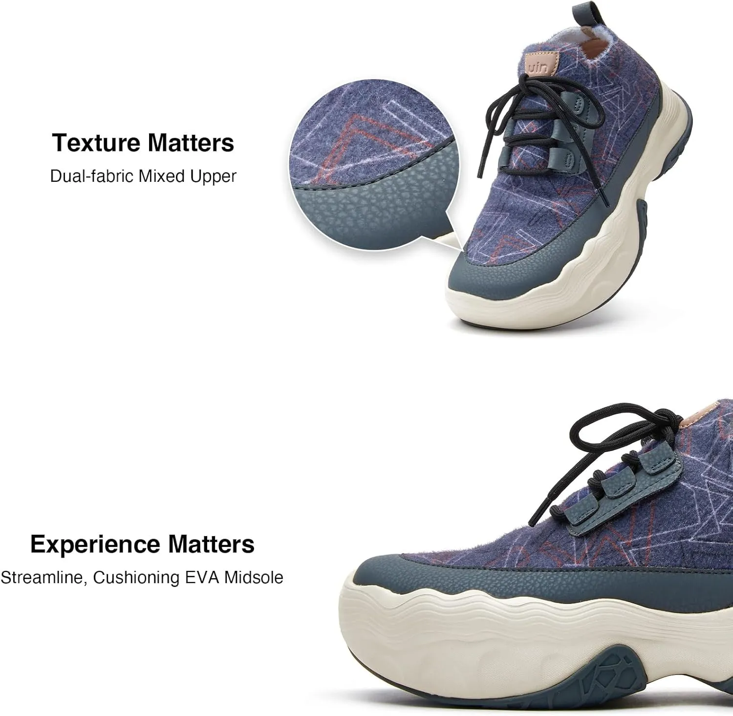 UIN Women's Chunky Platform Fashion Sneakers Walking Casual Comfortable Art Painted Travel Hiking Shoes Catalonia