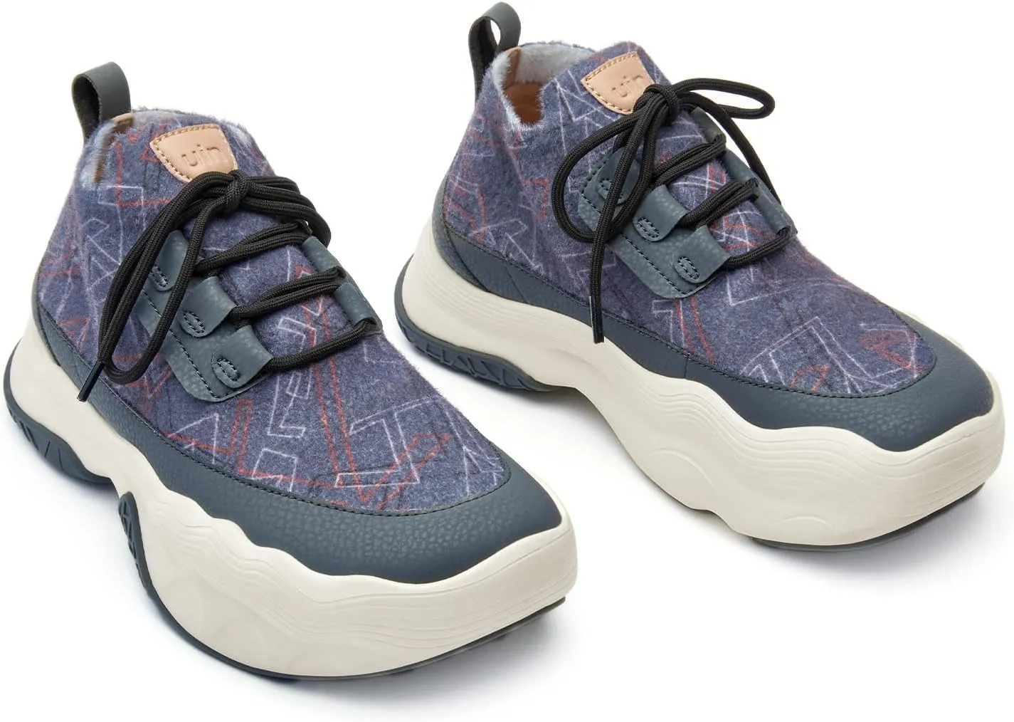 UIN Women's Chunky Platform Fashion Sneakers Walking Casual Comfortable Art Painted Travel Hiking Shoes Catalonia
