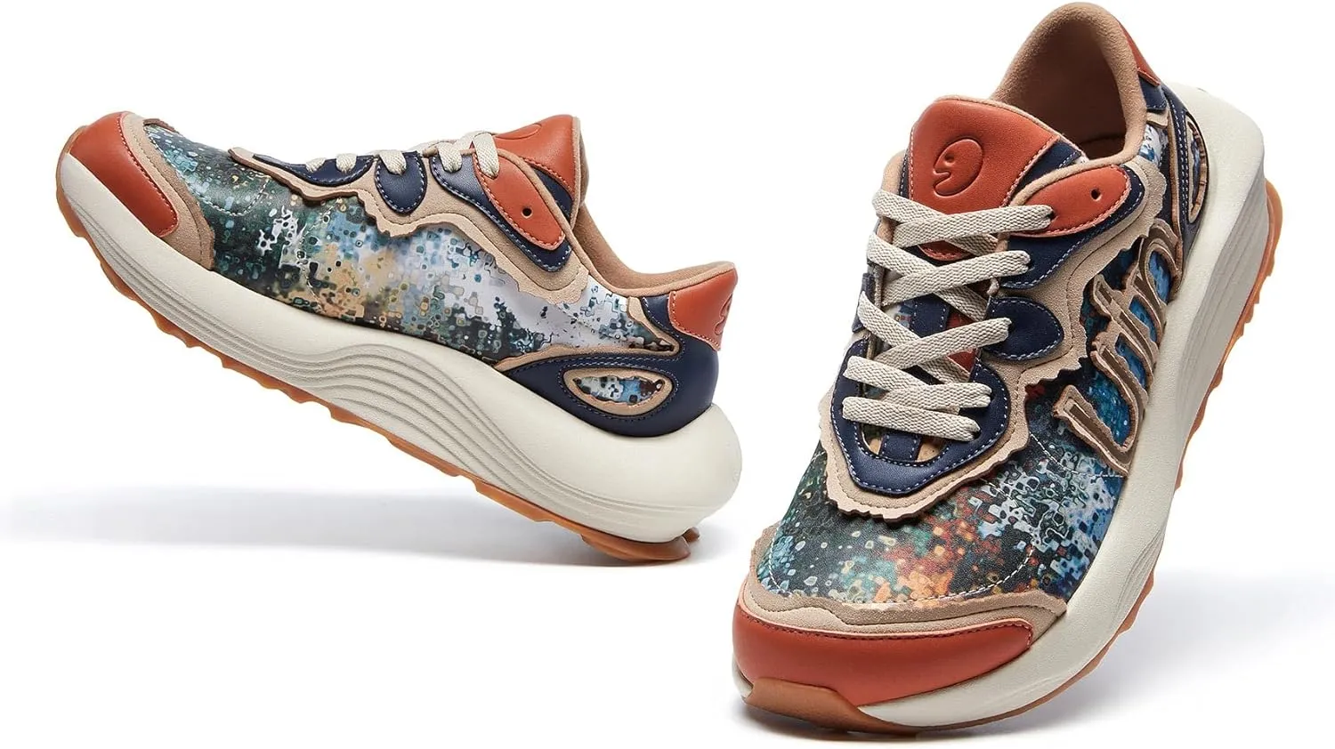 UIN Women's Fashion Sneakers Walking Art Travel Shoes Rock Layer Series