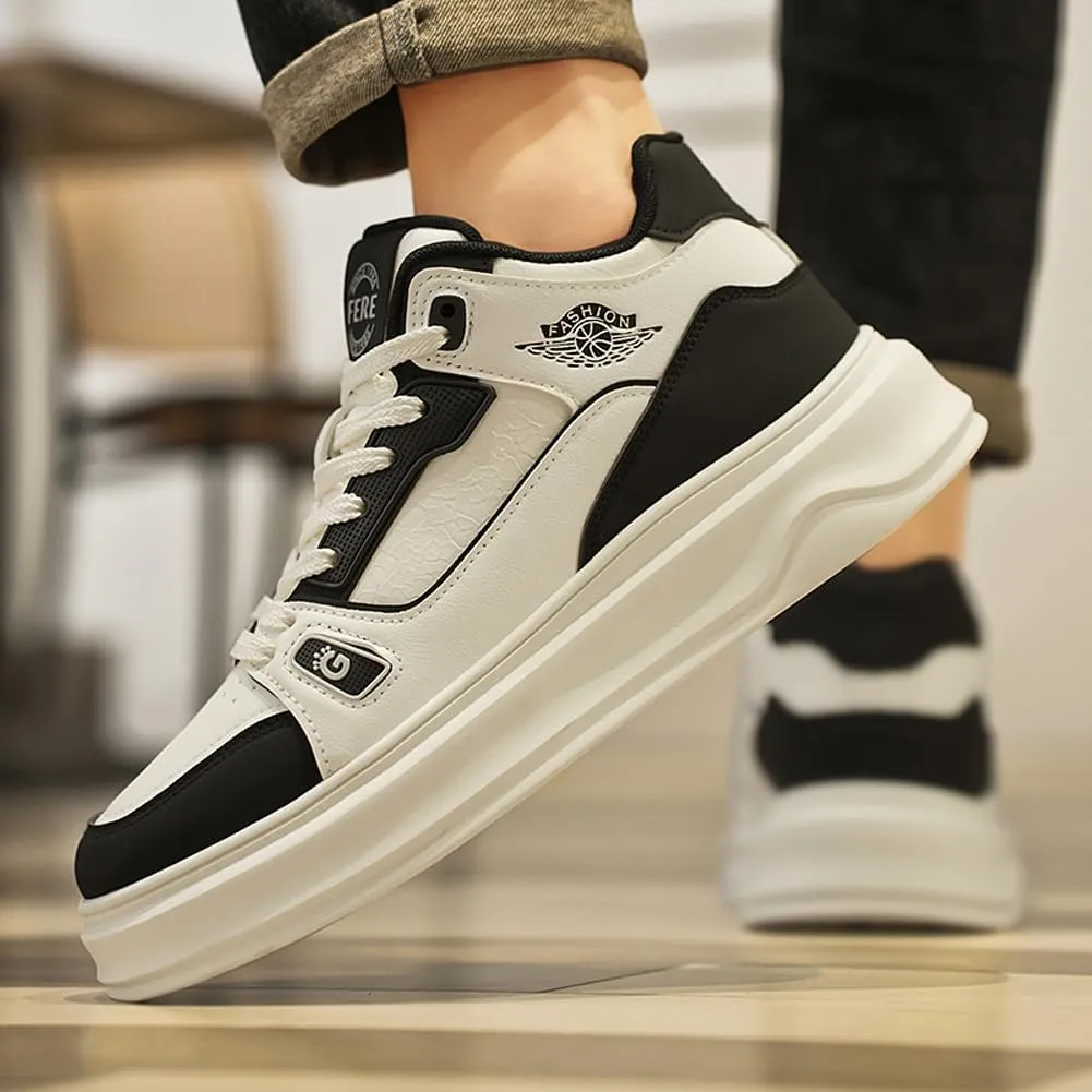 VAXAV Men's Fashion Thick Soled Road Running Platform Sneakers Skate Walking Shoes