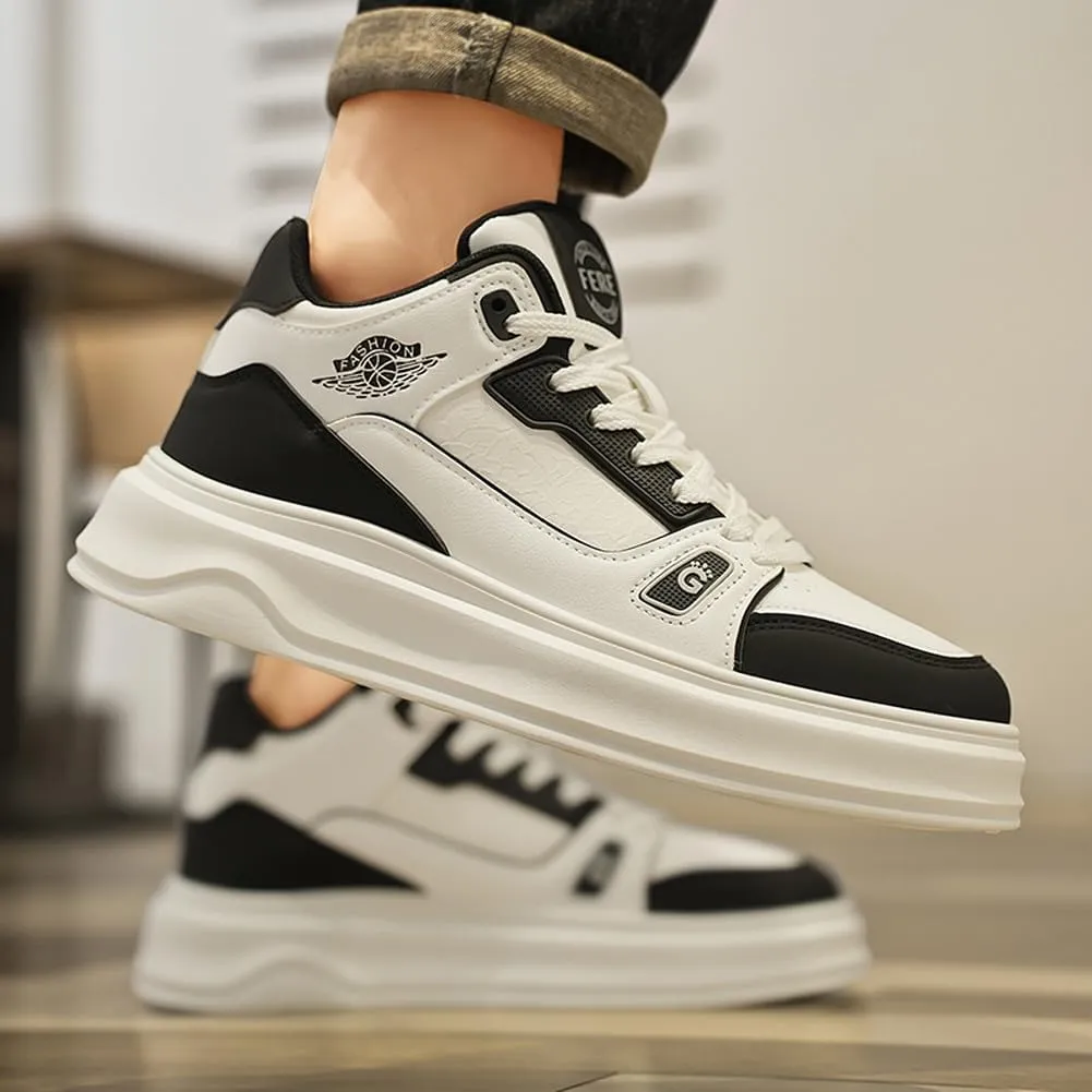 VAXAV Men's Fashion Thick Soled Road Running Platform Sneakers Skate Walking Shoes