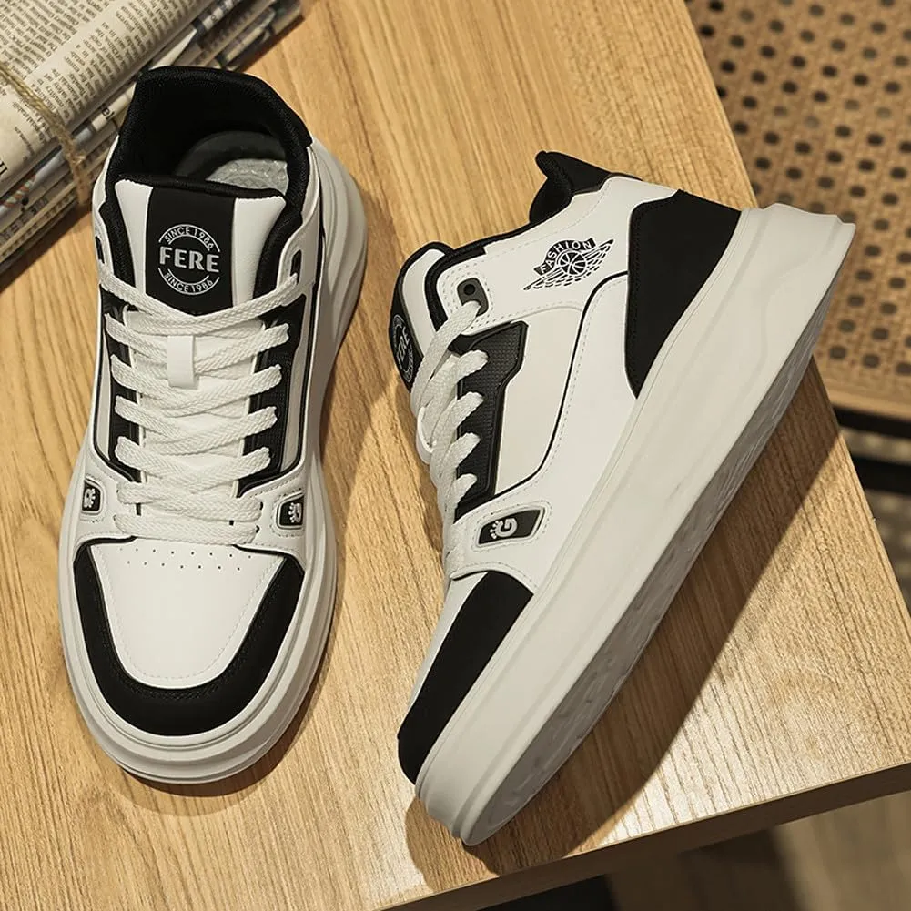 VAXAV Men's Fashion Thick Soled Road Running Platform Sneakers Skate Walking Shoes
