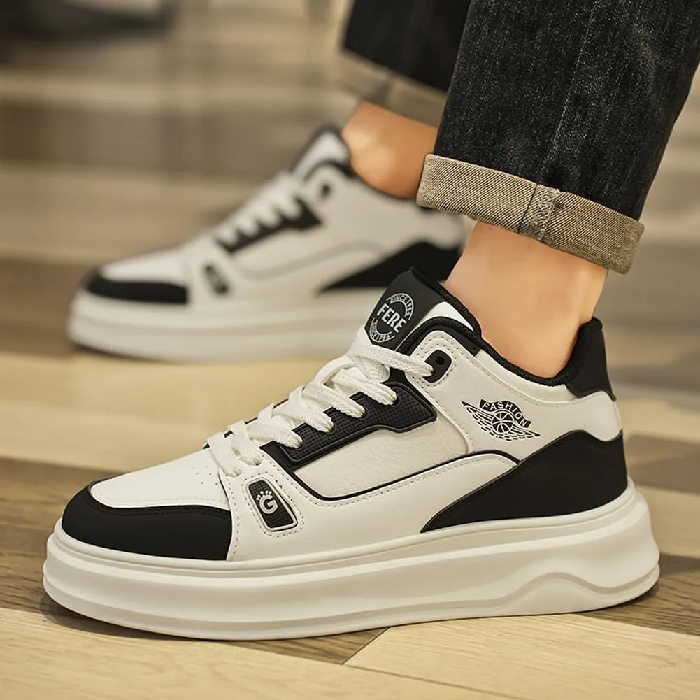 VAXAV Men's Fashion Thick Soled Road Running Platform Sneakers Skate Walking Shoes