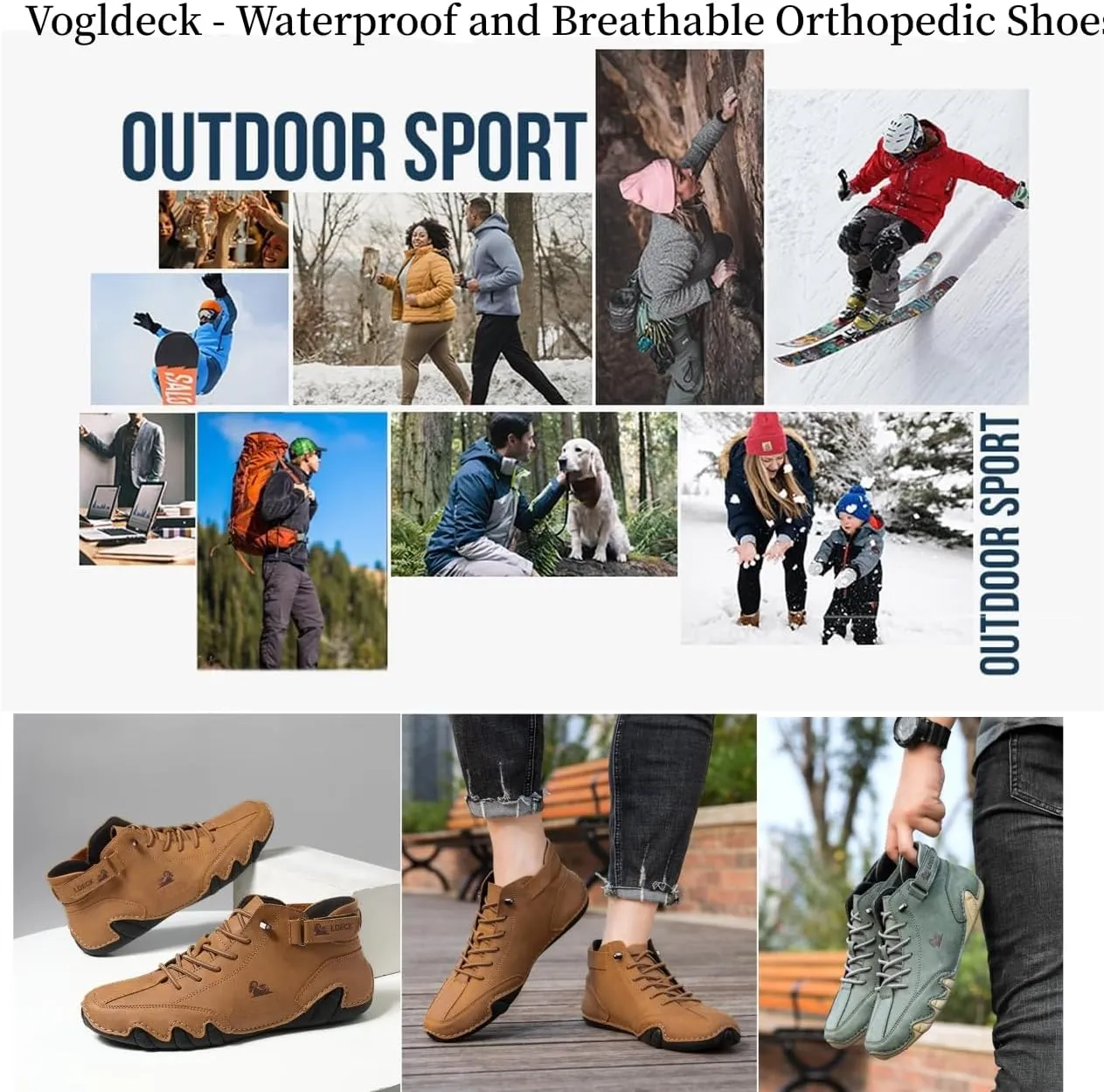 Vogldeck - Waterproof and Breathable Orthopedic Shoes for Women Men,Nevoldeck Winter Orthopedic Shoes Ankle Boots
