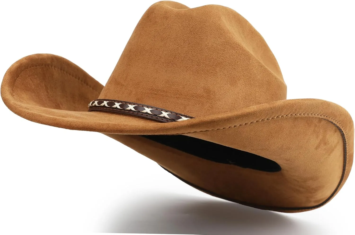 Western Cowboy Hat for Women and Men, Unisex Big Wide Brim Felt Hats for Cowboys and Cowgirls