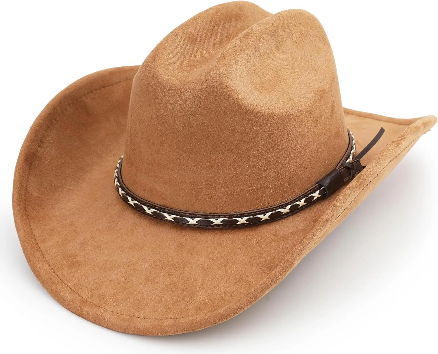 Western Cowboy Hat for Women and Men, Unisex Big Wide Brim Felt Hats for Cowboys and Cowgirls
