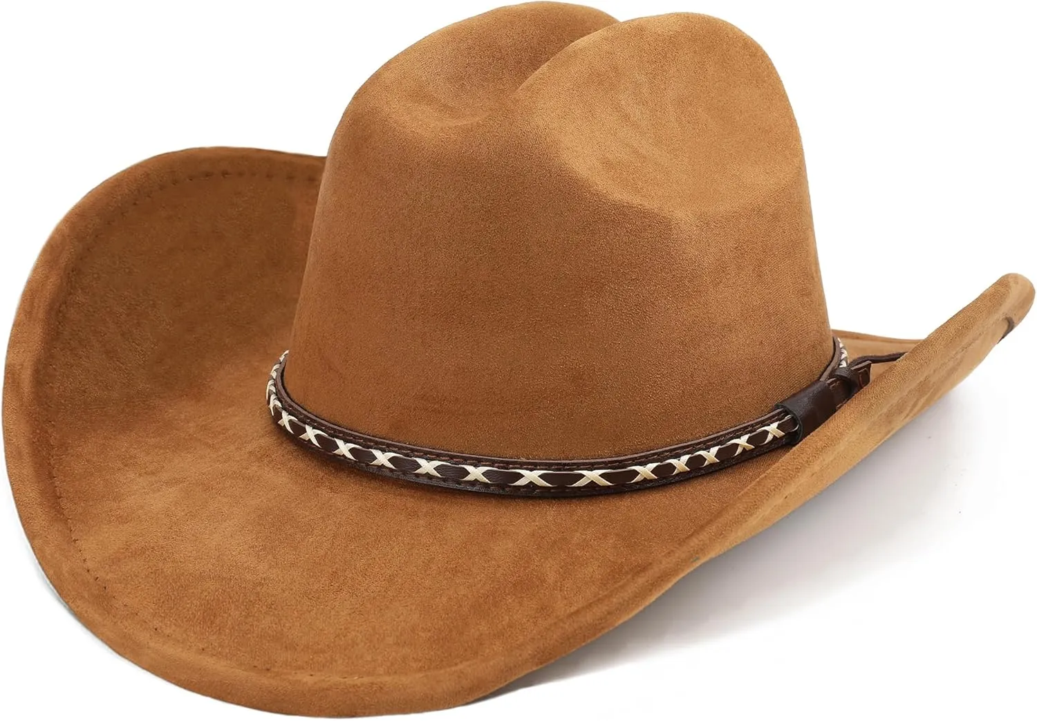 Western Cowboy Hat for Women and Men, Unisex Big Wide Brim Felt Hats for Cowboys and Cowgirls