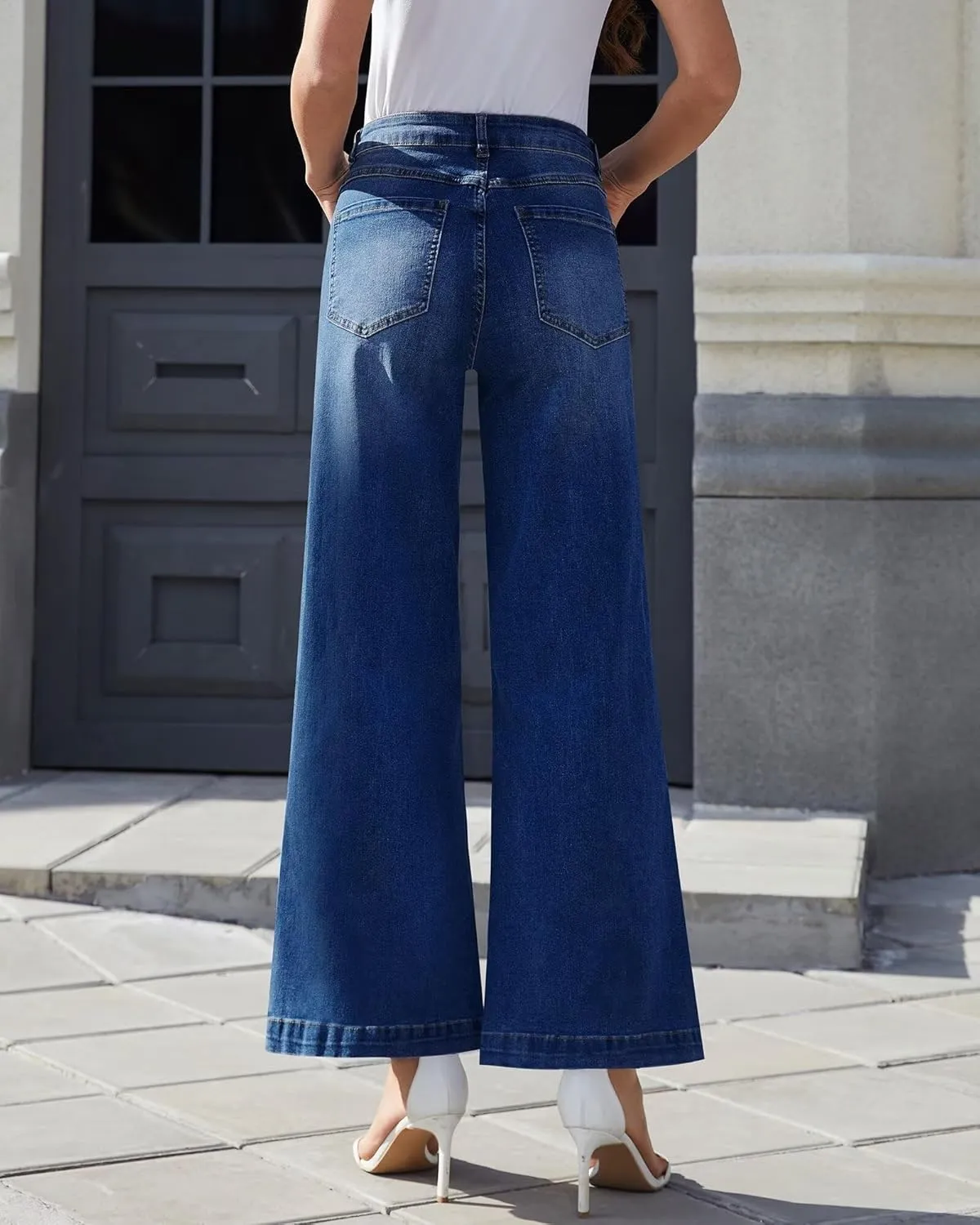 Wide Leg Jeans for Women - High Waisted Baggy Jeans Stretch Loose Denim Pants