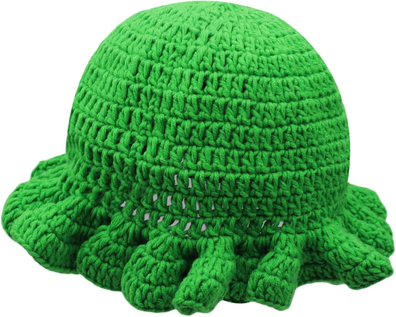 Women Crochet Bucket Hat Cute Winter Ruffled Brim Floppy Cap Handmade Knit Cloche Hats