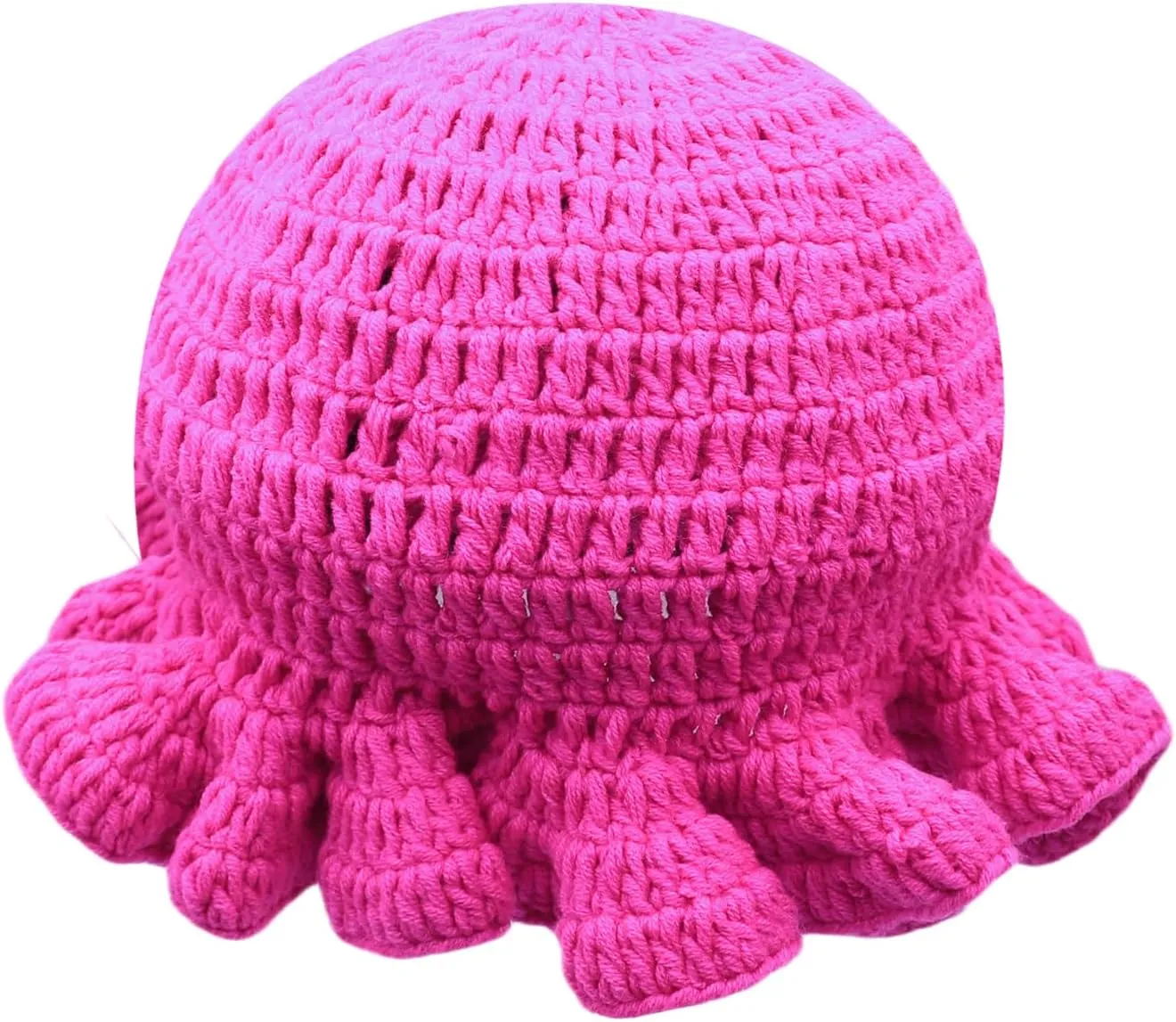 Women Crochet Bucket Hat Cute Winter Ruffled Brim Floppy Cap Handmade Knit Cloche Hats