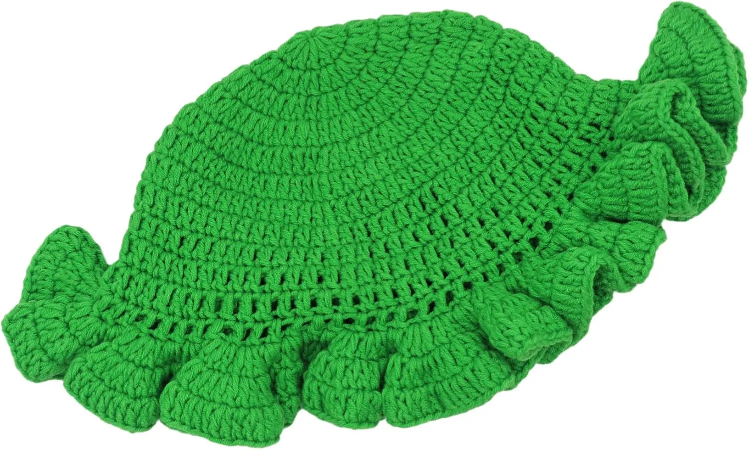 Women Crochet Bucket Hat Cute Winter Ruffled Brim Floppy Cap Handmade Knit Cloche Hats