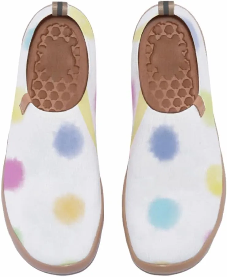 Women's Art Painted Knitted Loafers Fashion Travel Slip On Shoes Lightweight Comfort Walking Sneakers