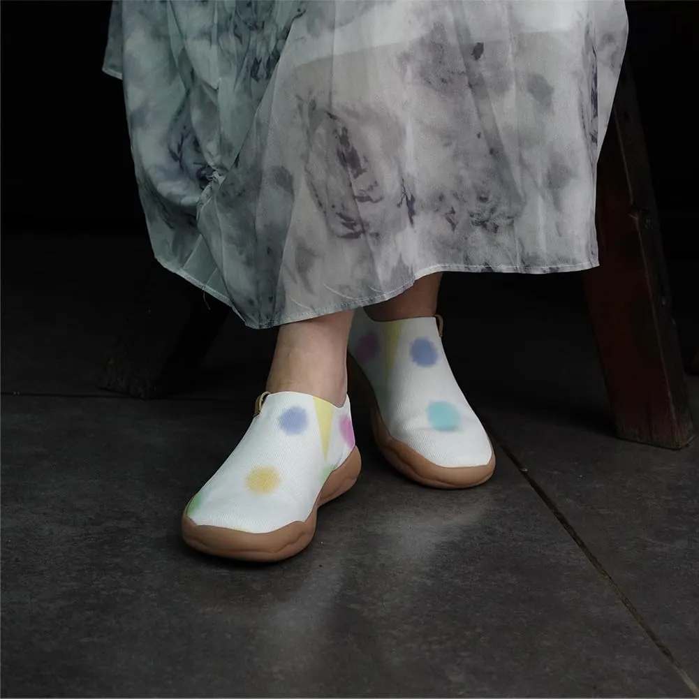 Women's Art Painted Knitted Loafers Fashion Travel Slip On Shoes Lightweight Comfort Walking Sneakers
