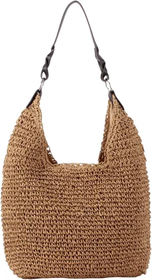 Women's Beach Straw Bag Large Straw Summer Handbags Handmade Woven Boho Hobo Raffia Tote Bags 2025 Summer Purse