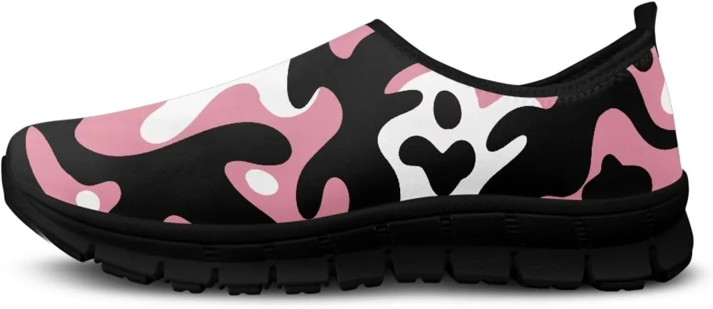 Women’s Canvas Shoes Low Top Fashion Sneakers Slip on Walking Shoe（Black Sole）