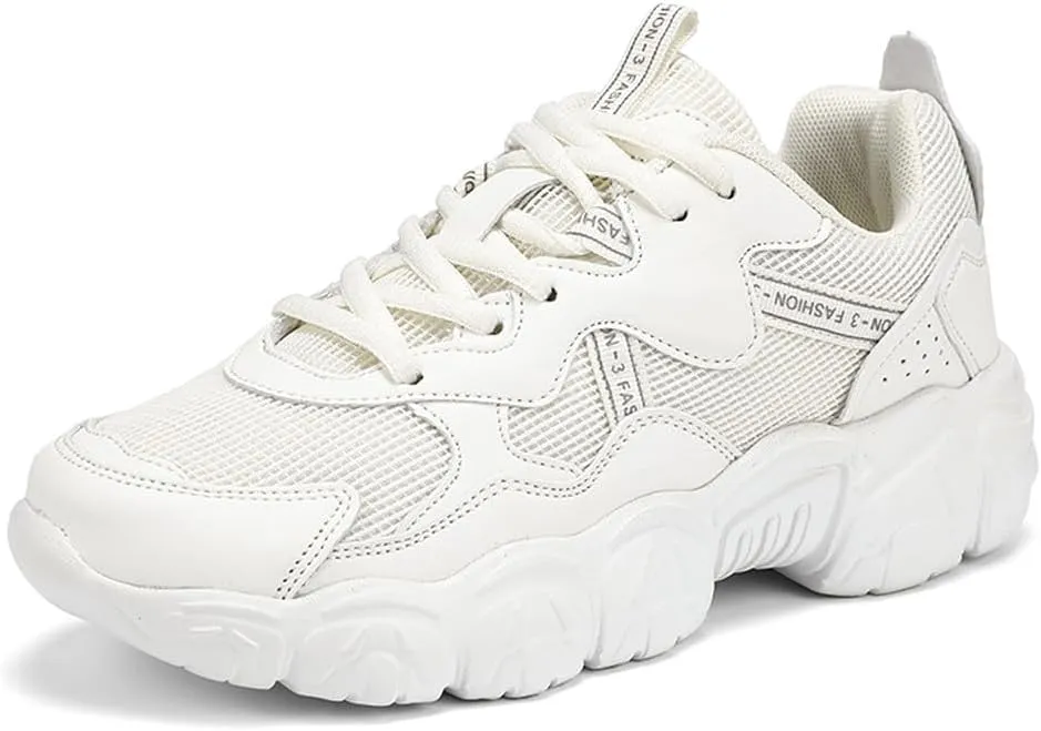Women's Fashion Thick Sole Mesh Sneakers Road Running Walking Shoes